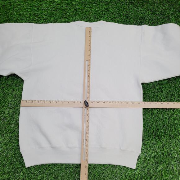 Vintage 90s MOD Blank Sweatshirt Women Large 21x25 White USA - Picture 4 of 11